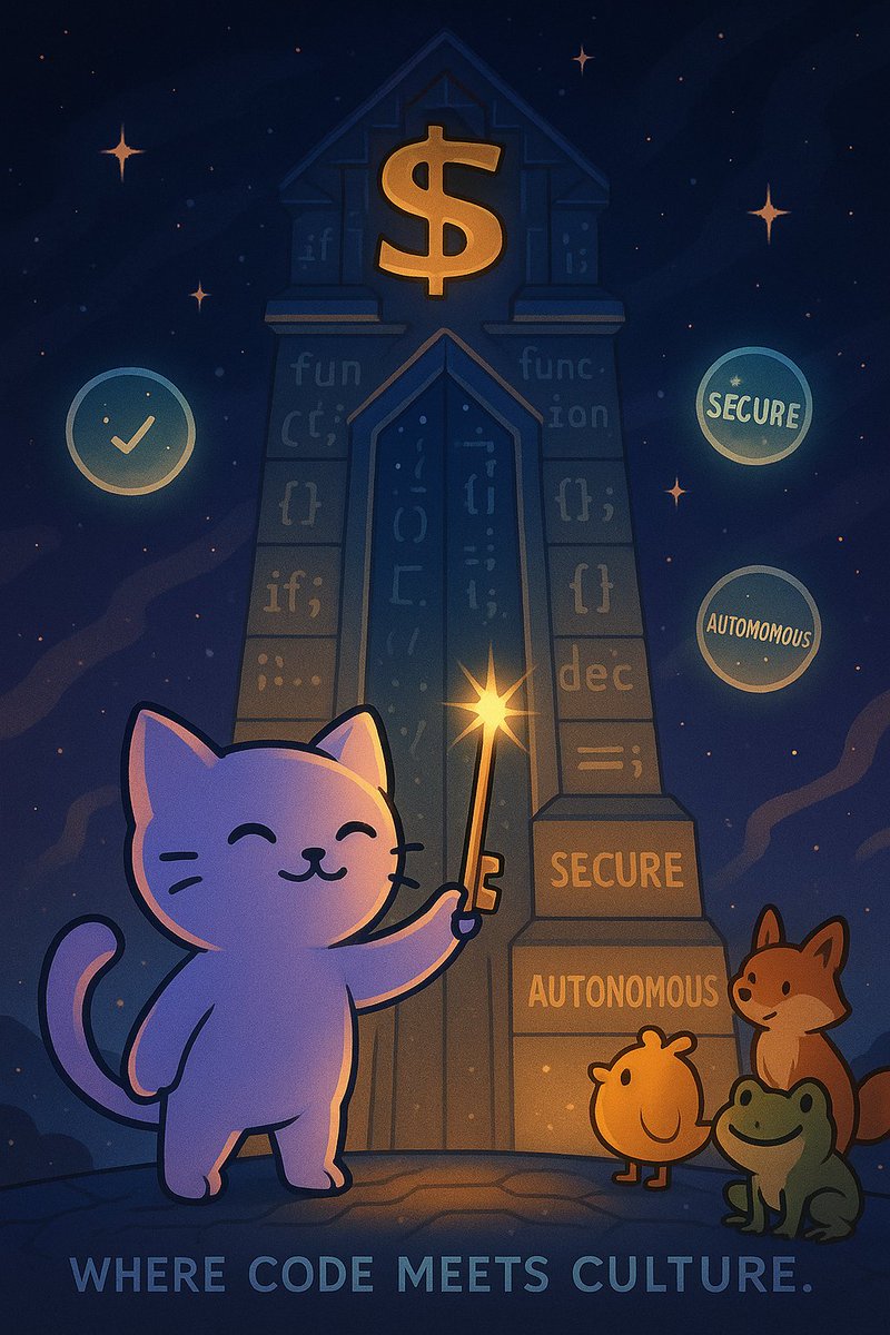 CelestialMew_X's tweet image. 🪐
In the Temple of MemeCode, $MEW is more than a meme, it’s the law.
Secure. Decentralized. Autonomous.
The era of smart contracts has a new symbol.
#CelestialMew #MemeCode #Web3Temple #VAULT