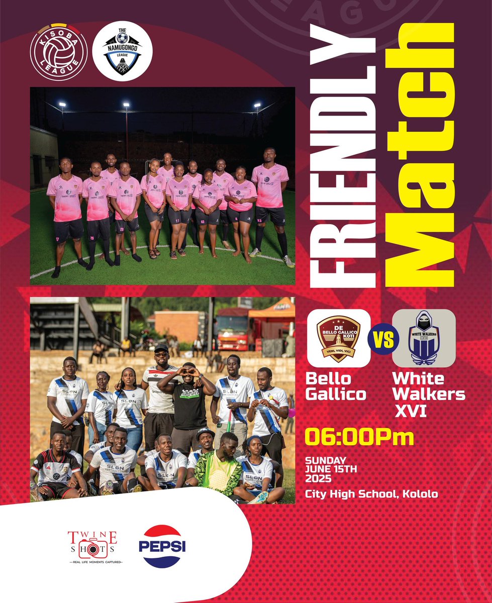 The Namugongo League (@namugongoleague) on Twitter photo It’s more than just a game!
<a href="/KISOBALeague/">KISOBA LEAGUE</a> is hosting us for a friendly tomorrow 🔥
A celebration of football, brotherhood and networking across leagues.
Let’s build bonds beyond the pitch 💪🏿🤝🏿 It’s more than just a game!
<a href="/KISOBALeague/">KISOBA LEAGUE</a> is hosting us for a friendly tomorrow 🔥
A celebration of football, brotherhood and networking across leagues.
Let’s build bonds beyond the pitch 💪🏿🤝🏿