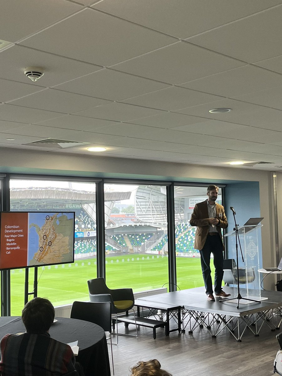 Up next at #footycon25, we have Brandon Blakeslee discussing how football and infrastructure (and coffee) brought Colombia together between 1918-48