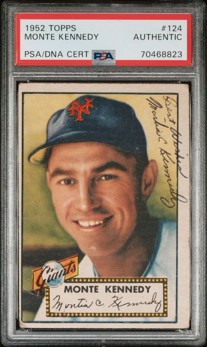 natsturner's tweet image. Starting to get into signed cards a bit, and really digging 1952 Topps signed with ballpoint pens. Something super cool about the original athlete having signed his card from probably the most iconic baseball set of all time.
