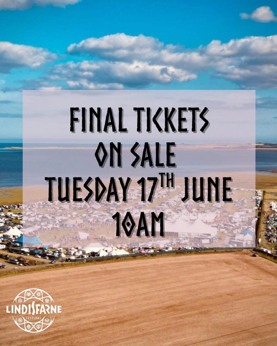 Lindisfarne Festival (@lindisfarnefest) on Twitter photo ⏰ There are just 1500 tickets left ‼️ 
Set your alarms pilgrims! This is going to sell out! 
See you there ❤️ ⏰ There are just 1500 tickets left ‼️ 
Set your alarms pilgrims! This is going to sell out! 
See you there ❤️