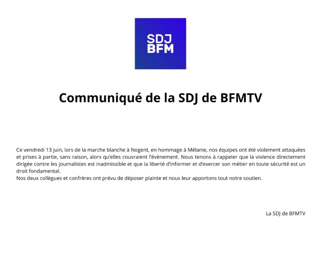 Nous apportons tout notre soutien à nos deux collègues et confrères, attaqués hier.