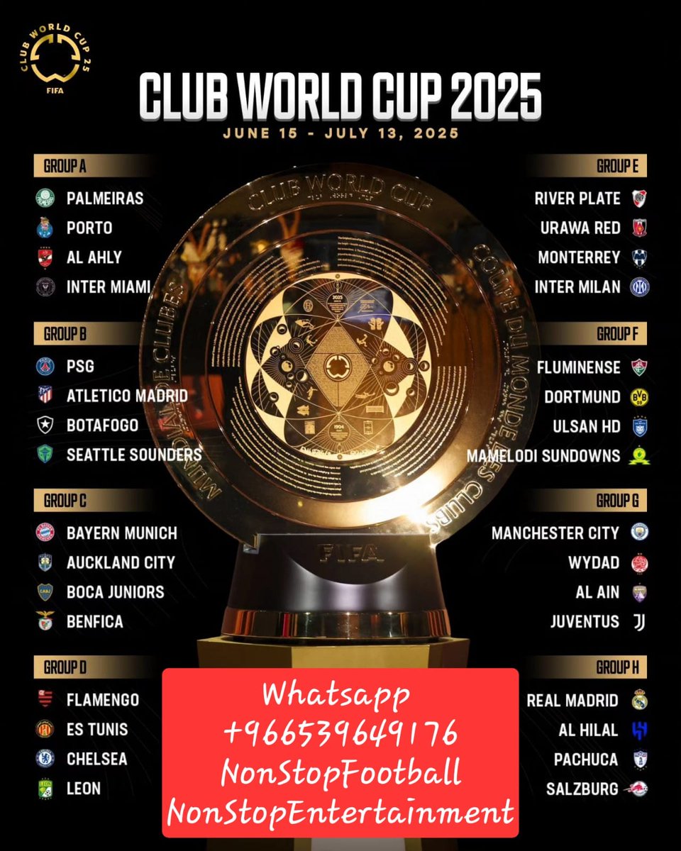 The journey to become #Undisputed Champions of the world starts TOMORROW 🏆
For watching the FIFA Club World Cup and other #football tournaments in hd/uhd quality, whatsapp us.
#FIFACWC #FIFAClubWorldCup #FIFAWorldCup  #TakeItToTheWorld #NonStopFootball #NonStopEntertainment