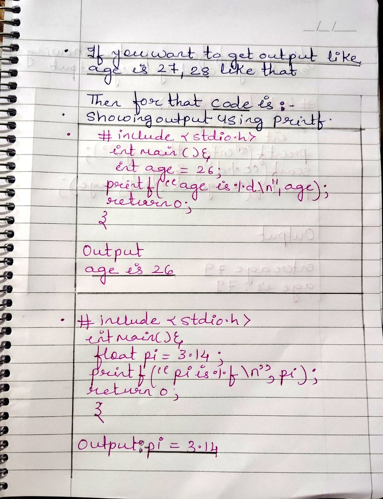 vaishnavibhange's tweet image. ✨ My C programming journey begins!
Started with handwritten notes to understand the logic ✍️
Used an online compiler to test my first lines of code 💻
From printf() to scanf(), every step felt magical 🪄
#CProgramming #CodingJourney #FirstCode #LearnToCode