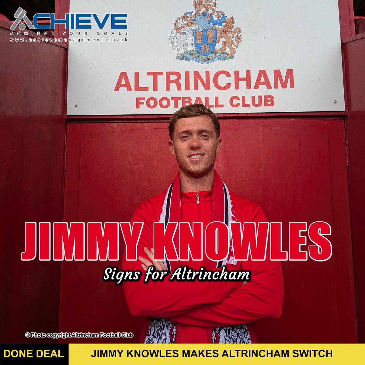 ✅✍️ DONE DEAL: Striker <a href="/jimmy_K10/">Jimmy Knowles</a> has completed a move to <a href="/TheVanaramaNL/">#killrecky</a> side <a href="/altrinchamfc/">Altrincham FC</a>, signing from <a href="/SkyBetLeagueTwo/">Sky Bet League Two</a> outfit <a href="/ASFCofficial/">Accrington Stanley</a> for an undisclosed transfer fee.

Get the full story at 👉 achievemanagement.co.uk/featured/done-…

#ACHIEVE #Football #DoneDeal #NationalLeague