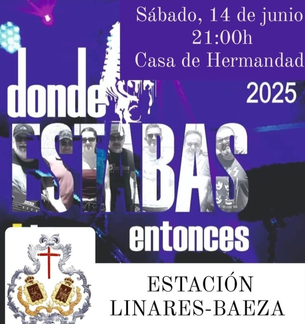 🟣 FIESTA DE LA PRIMAVERA 🟣 Esta noche, a partir de las 21:00h, una velada para disfrutar en familia, con amigos, compartir buenos momentos y seguir fortaleciendo los lazos que nos unen. Disfrutaremos con la banda "Dónde estabas entonces". 
#EstacionLinaresBaeza