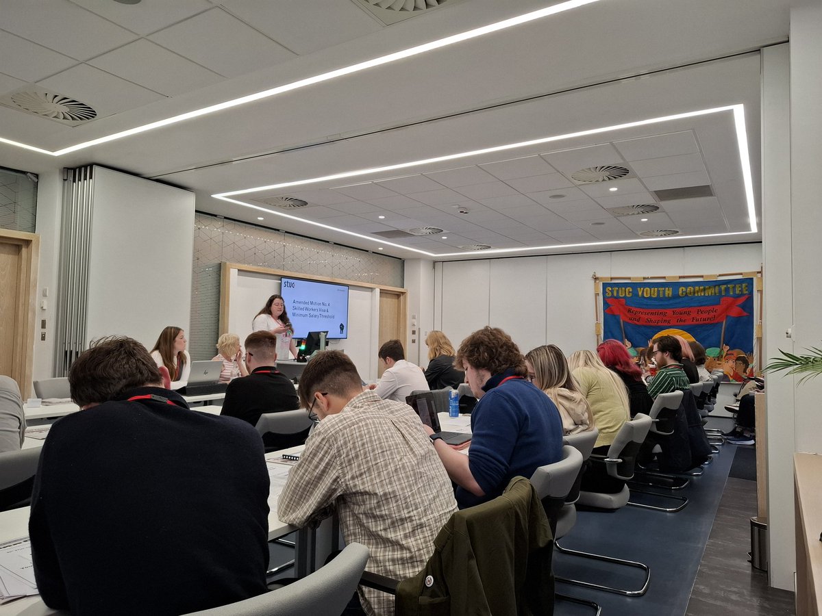 STUC (@scottishtuc) on Twitter photo <a href="/unisonscot/">UNISON Scotland</a> <a href="/ASLEFunion/">ASLEF</a> Laura Smith from <a href="/PCS_Scotland/">PCS Scotland</a> moving Motion 4, which has been carried!
#STUCyouth25 <a href="/unisonscot/">UNISON Scotland</a> <a href="/ASLEFunion/">ASLEF</a> Laura Smith from <a href="/PCS_Scotland/">PCS Scotland</a> moving Motion 4, which has been carried!
#STUCyouth25