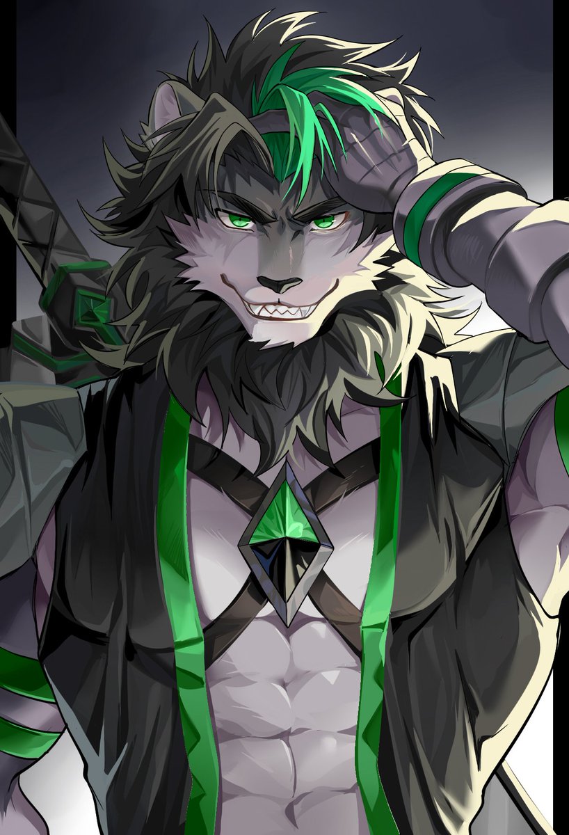 Amazing comm I got from <a href="/chung0u0/">青</a> of my oc Drash. He drew my lion really handsome X3