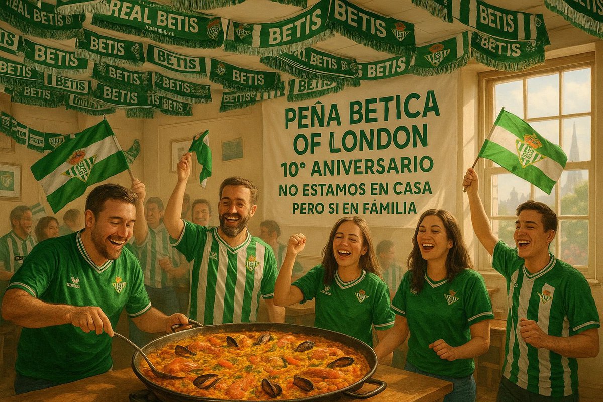 Día histórico para nuestra Peña, celebramos nuestro décimo aniversario. 

Diez años haciendo Betis más allá de la frontera 💚🇬🇧