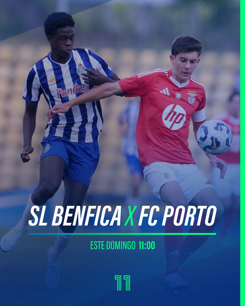 O Campeonato Nacional de sub-17 passa no #Canal11! 📺 Clássico entre "águias" e "dragões" pelo título nacional 🏆 

#FutebolEmPortuguês