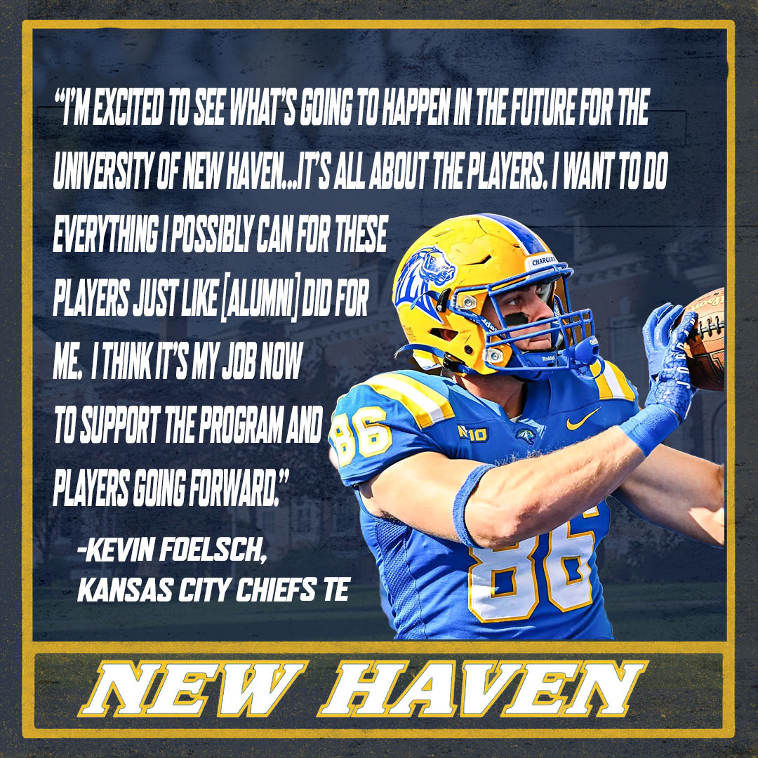 New Haven Football alumni Kevin Foelsch has signed with the Kansas City Chiefs! Read his reaction to his new team and New Haven's move to Division I

#FAST #FindAWay