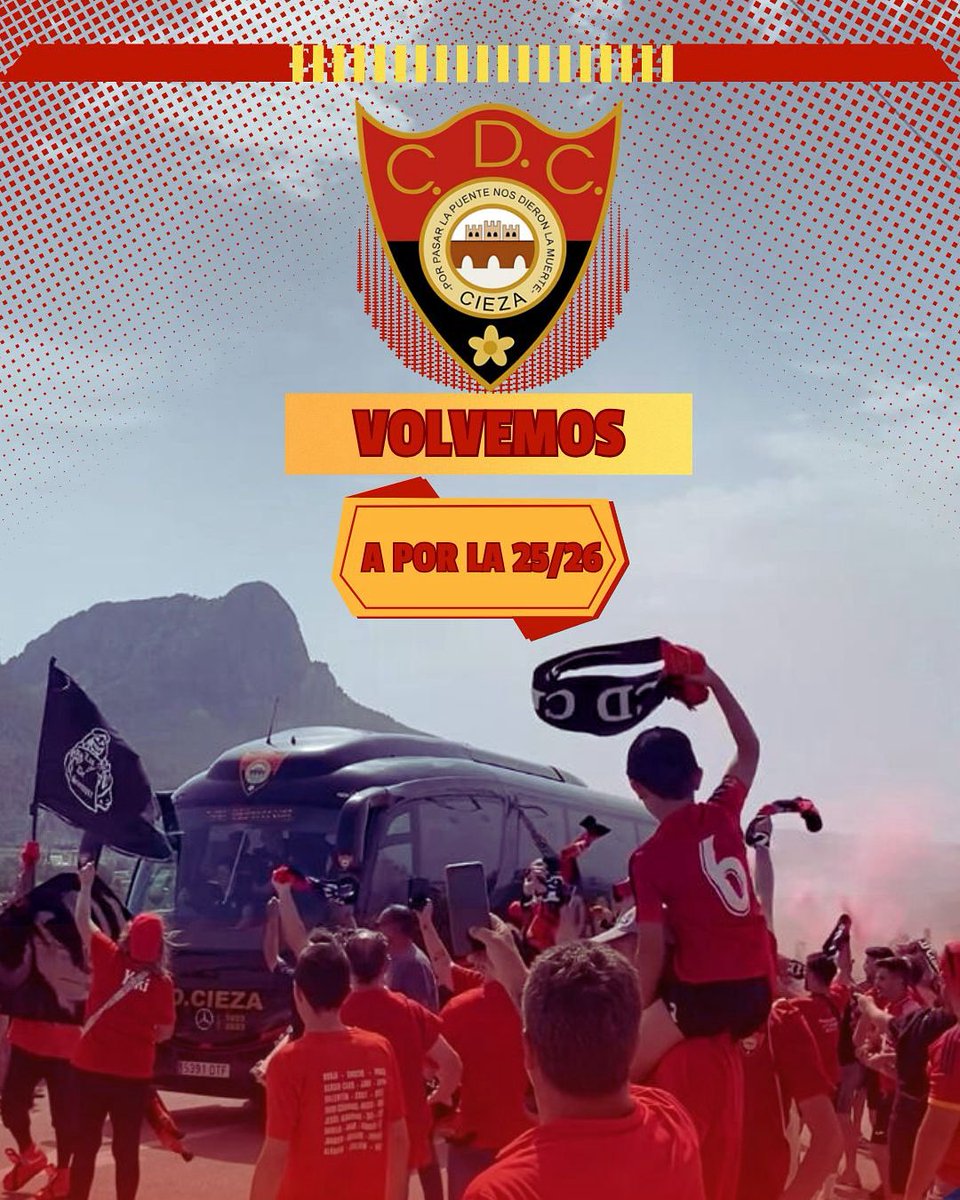 cdcieza_'s tweet photo. 🔴⚫️¡VAMOS A POR LA 25/26! 🔴⚫️

ℹ️ A partir del lunes comienza toda la información del club con respecto a la siguiente temporada

#OrgulloEspartero https://t.co/u4nK0EM148