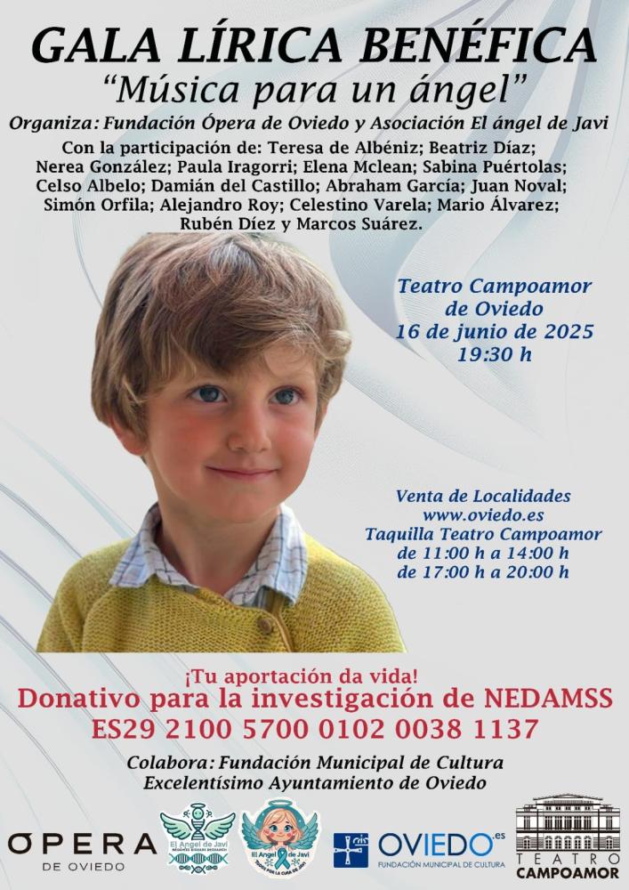 @aytoviedo (@aytoviedo) on Twitter photo 𝗚𝗮𝗹𝗮 𝗹𝗶́𝗿𝗶𝗰𝗮 𝗯𝗲𝗻𝗲́𝗳𝗶𝗰𝗮 𝙈𝙪́𝙨𝙞𝙘𝙖 𝙥𝙖𝙧𝙖 𝙪𝙣 𝙖́𝙣𝙜𝙚𝙡
Organizada por <a href="/operaoviedo/">Ópera de Oviedo</a> y <a href="/ElAngeldeJavi/">El Ángel de Javi</a> en favor de la investigación sobre NEDAMSS
📍Teatro Campoamor
🗓️ 16 de junio
🕐 19:30h
ℹ️ tinyurl.com/2u2p6u5y
🎟️tinyurl.com/557bbjt6 𝗚𝗮𝗹𝗮 𝗹𝗶́𝗿𝗶𝗰𝗮 𝗯𝗲𝗻𝗲́𝗳𝗶𝗰𝗮 𝙈𝙪́𝙨𝙞𝙘𝙖 𝙥𝙖𝙧𝙖 𝙪𝙣 𝙖́𝙣𝙜𝙚𝙡
Organizada por <a href="/operaoviedo/">Ópera de Oviedo</a> y <a href="/ElAngeldeJavi/">El Ángel de Javi</a> en favor de la investigación sobre NEDAMSS
📍Teatro Campoamor
🗓️ 16 de junio
🕐 19:30h
ℹ️ tinyurl.com/2u2p6u5y
🎟️tinyurl.com/557bbjt6