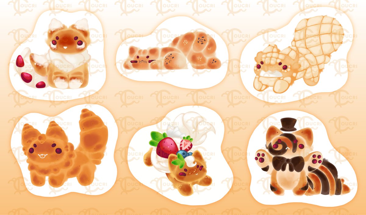 Bunch of bakery cats I made for a project 
(っ◕‿◕)っ