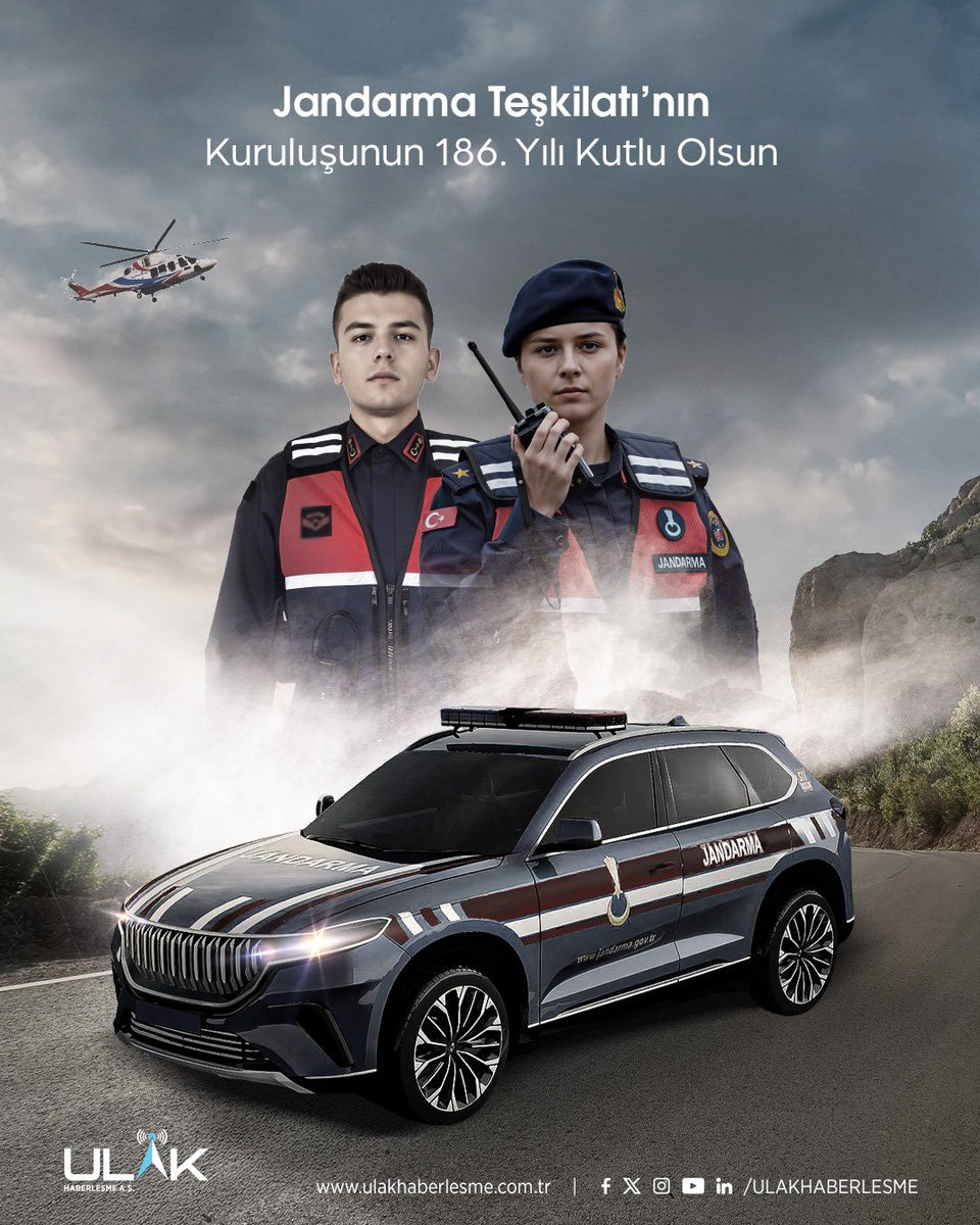 Devletimizin bekası, milletimizin huzur ve güvenliği için her koşulda görev başında olan Türk Jandarma Teşkilatımızın kuruluşunun 186. yıl dönümünü kutluyoruz. 🇹🇷
Gece gündüz demeden fedakârca hizmet veren tüm kahramanlarımızı saygı, minnet ve şükranla selamlıyoruz. 
 <a href="/jandarma/">T.C. Jandarma Gn. K</a>