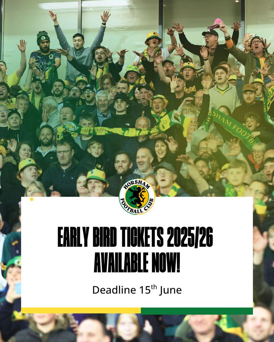 📆  One day to go!

Early bird Season ticket prices are still available and tomorrow will be the last chance to save up to £39 and get:

✅ Entry to all home league games
✅ Club Membership @ AGM voting
✅ 10% bar discount (PLUS)
✅ Priority cup/away tickets

Renewal saving 5️⃣%