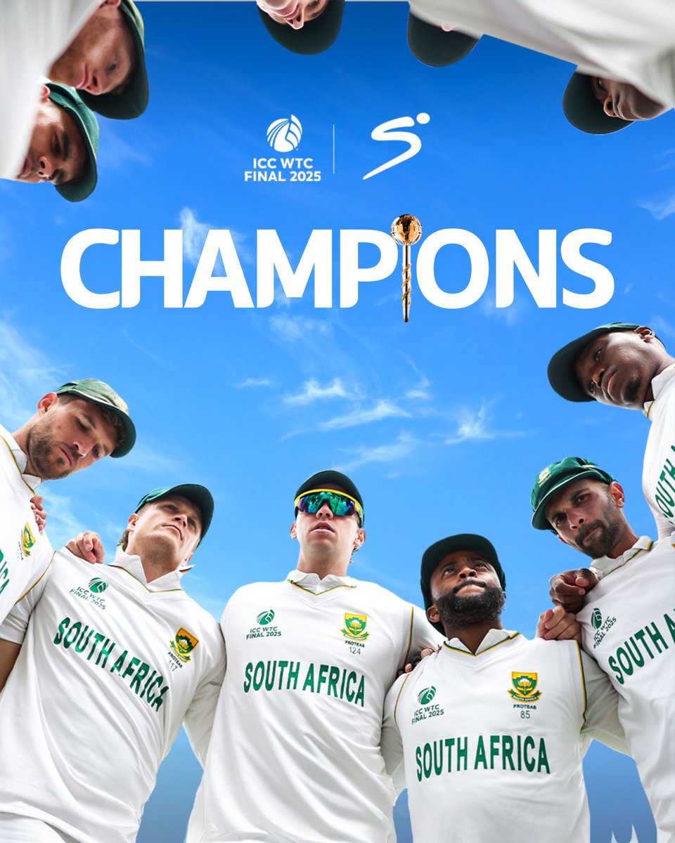 𝐒𝐎𝐔𝐓𝐇 𝐀𝐅𝐑𝐈𝐂𝐀 𝐀𝐑𝐄 𝐎𝐍 𝐓𝐎𝐏 𝐎𝐅 𝐓𝐇𝐄 𝐖𝐎𝐑𝐋𝐃 🇿🇦🏆

#SSCricket | #WTC25