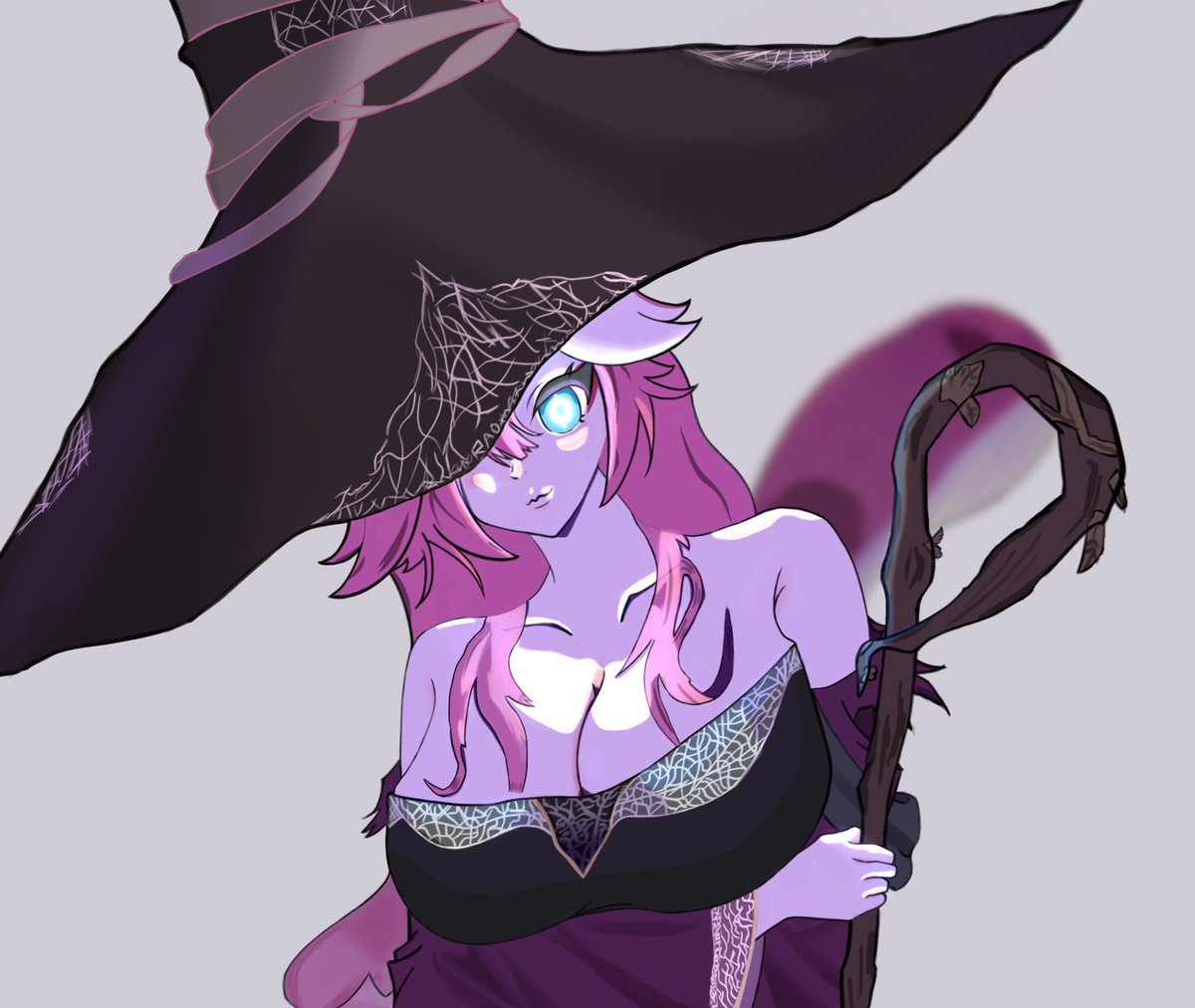 Lin14297220's tweet image. I tried drawing Raora as recluse from nightreign. #RaorArt