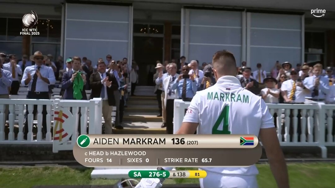 A STANDING OVATION FOR AIDEN MARKRAM AT THE LORD'S. 🙇‍♂️