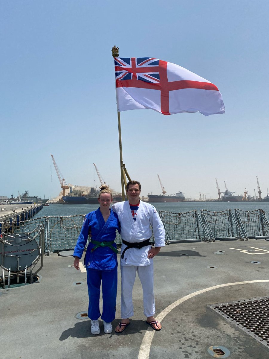 HMS_Richmond's tweet image. One of the perks of being in #CSG25 is the opportunity to use the great facilities in @HMSPWLS
A couple of Richmond Ships Company took full advantage of their dojo during our recent logistics visit.
#RoyalNavyJudo
@NavyJudo