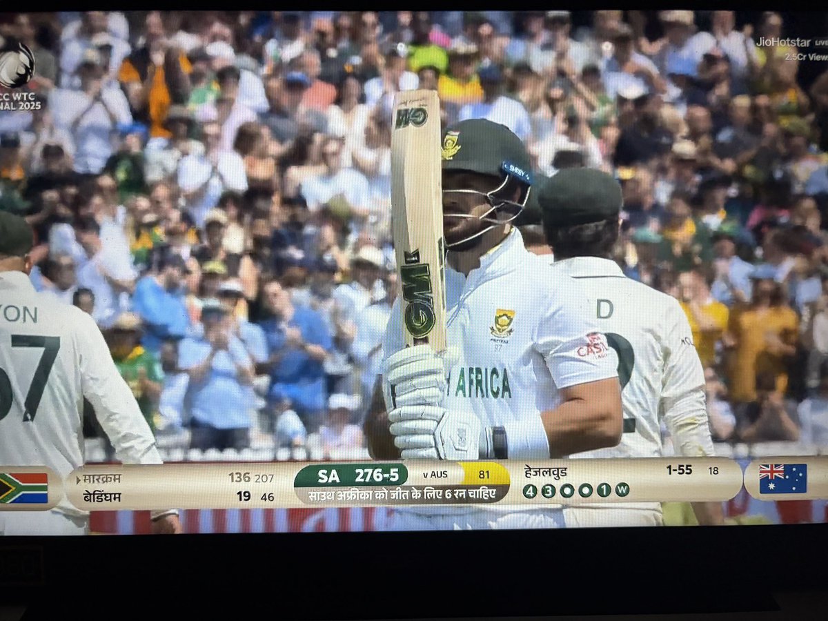 Well done south africa 
Well done aiden markram 
Well done #Bavuma 
#WtcFinal2025