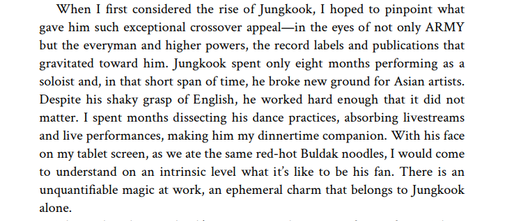 Excerpt from The Meaning of Jungkook: The Triumph of BTS and the Making of a Global Pop Superstar

'As he moved with ease, he became magnetic, enchanting the film crew of K-pop agnostics. “I’m obsessed,” one said to me in a hushed voice, as Jungkook walked past unaware'