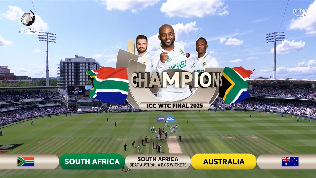 #WtcFinal2025 #CricketTwitter #WTCFinal 
🥳Team <a href="/ProteasMenCSA/">Proteas Men</a> won the Maiden WTC 2025 Title.
Congratulations👏
-----
The Team 🤞 always lead with in my Online Cricket Gaming in #Cricket22 #Cricket24,  Finally its the day.
-----