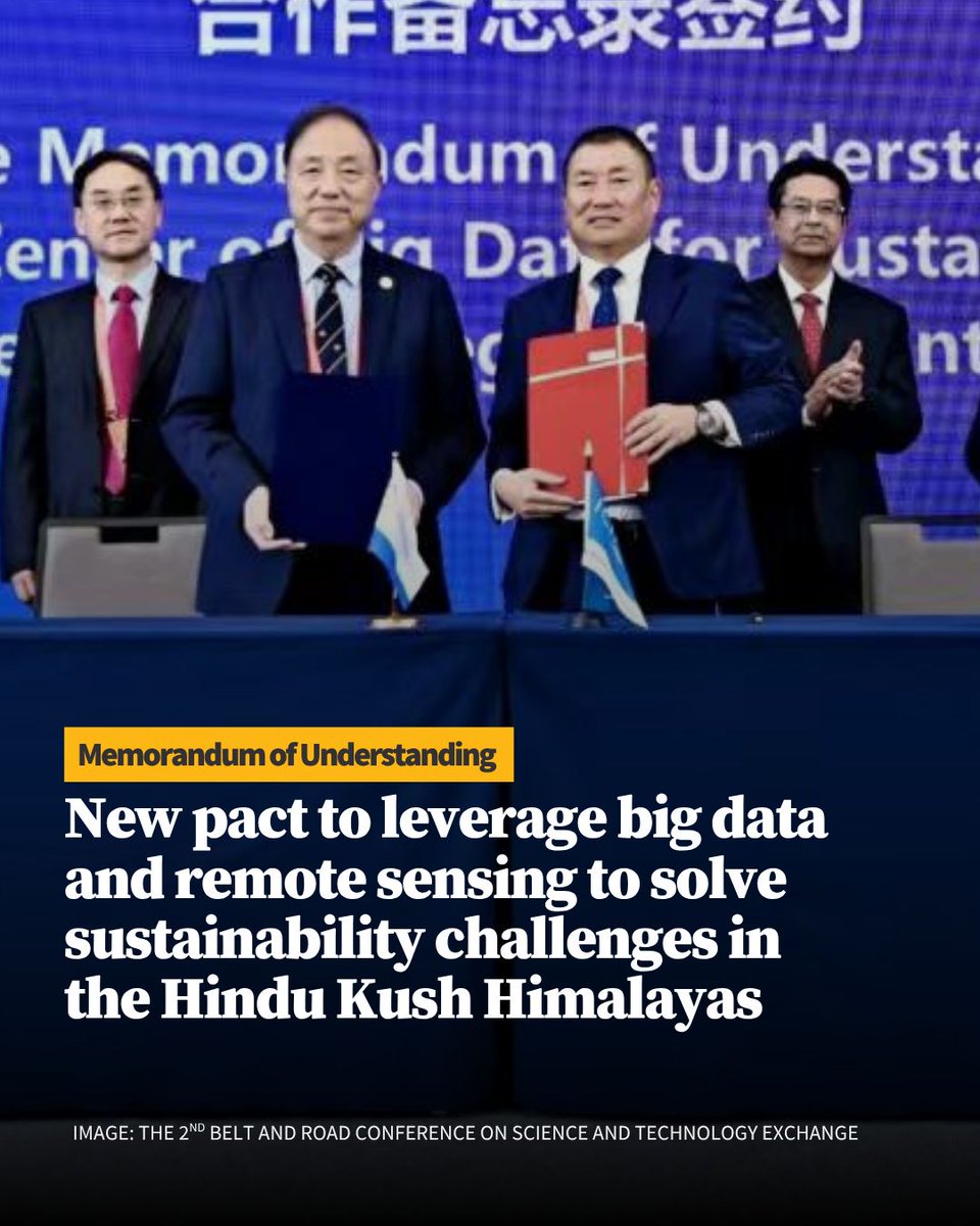 ICIMOD partners with global big data for sustainable development centre. 

The International Centre for Integrated Mountain Development (ICIMOD) on 11th June, signed a memorandum of understanding (MOU) with the International Research Center of Big Data for Sustainable Development
