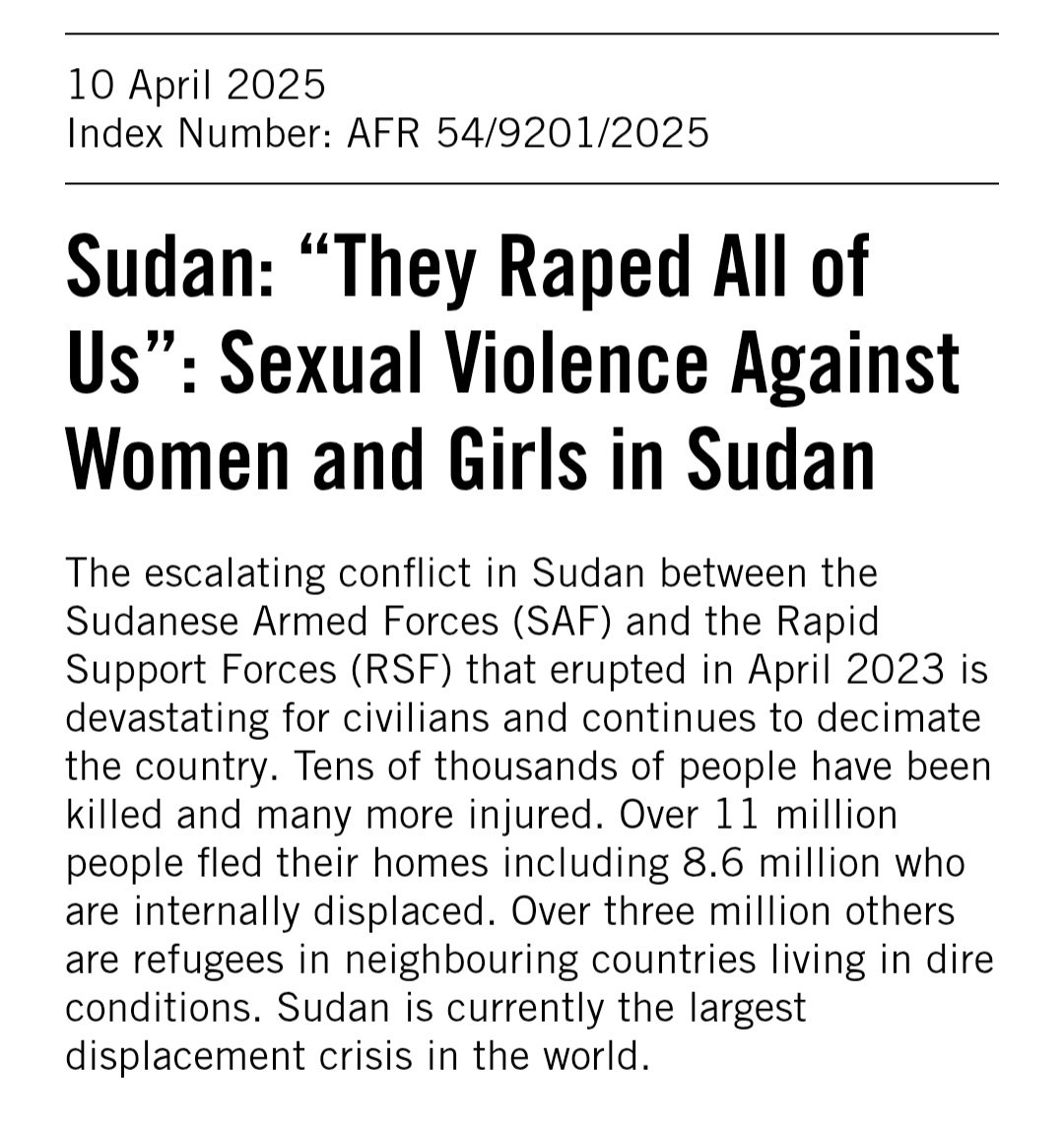 There is a war happening in Sudan, and women are being brutally raped and displaced. As always, it is women who pay the highest toll in war.