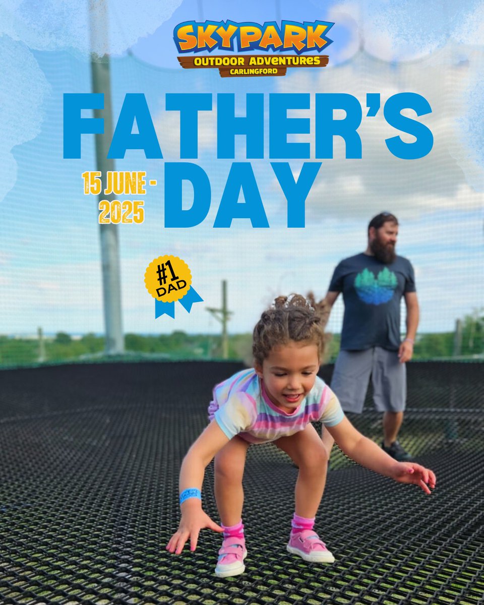 👨‍👧‍👦 Dads go FREE this Sunday 15 June at Skypark – when joined by a full-paying pass.
Ziplining, giant swings, mazes &amp; more – it’s the ultimate family day out!

🎟️ Book with code FATHERS2025 at skypark.ie
📍Skypark Carlingford
🗓️ June 15

#FathersDay2025