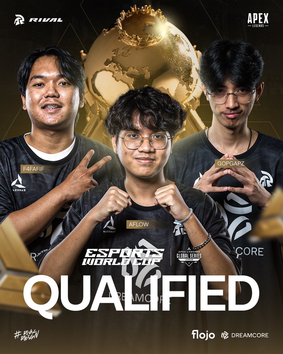 WE'RE HEADED TO RIYADH! 🇸🇦

YOUR RIVALS HAVE QUALIFIED FOR THE <a href="/EWC_EN/">Esports World Cup</a> APEX LEGENDS MIDSEASON PLAYOFFS! 🏆

<a href="/aflowfn/">5F aflow</a>
<a href="/ItsGOPGAPz/">5F GOPGAPz</a>
@FaFaFIF_

#EWC2025
