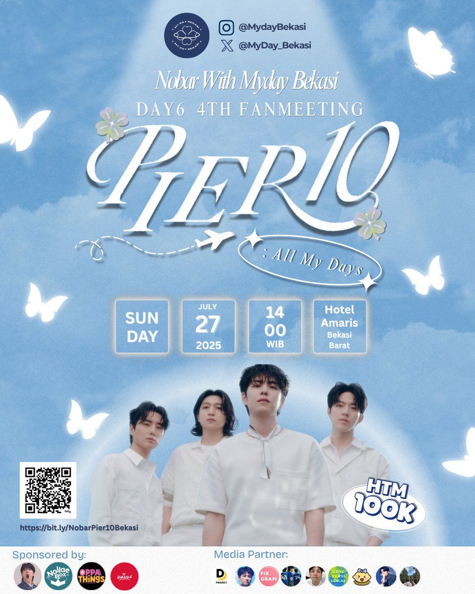 MyDay_Bekasi's tweet photo. Nobar Beyond Live DAY6 4th Fan Meeting 
PIER10 : All My Days with MYDAY BEKASI

✨ DAY6 4th Fan Meeting PIER10 : All My Days ✨

🗓️Sunday, July 27th 2025
🕑14.00 WIB - END
📍Amaris Hotel, Bekasi Barat
👔 White, Sky Blue
💰100K (Include: Snack, Freebies, luckydraw)

Limited Slot‼️ https://t.co/tHjB1kORMM