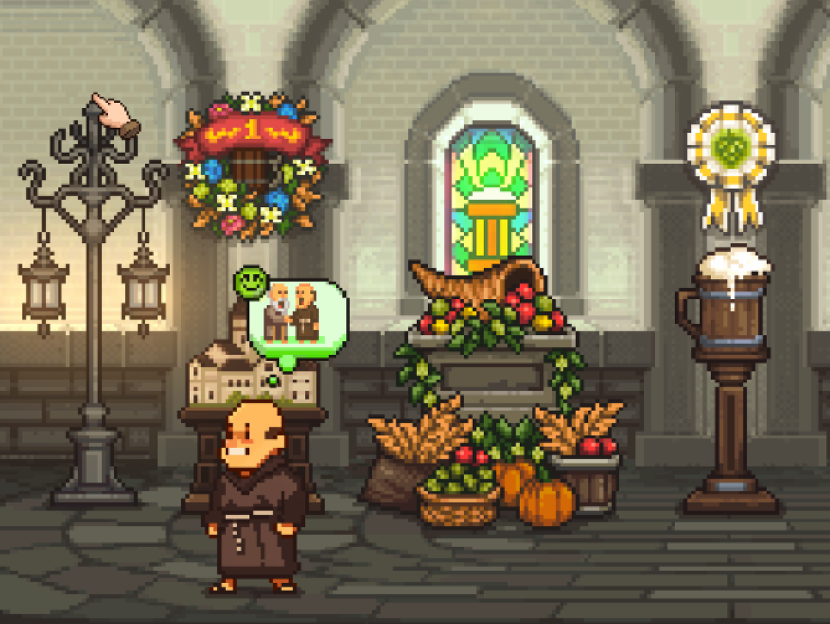 Two days ago, we introduced Ale Competitions in Ale Abbey🍻⛪ Judging by the sheer number of these awards, it seems a certain someone is very determined to win all their competitions over the weekend!😉
#indiegame #screenshotsaturday #pixelart