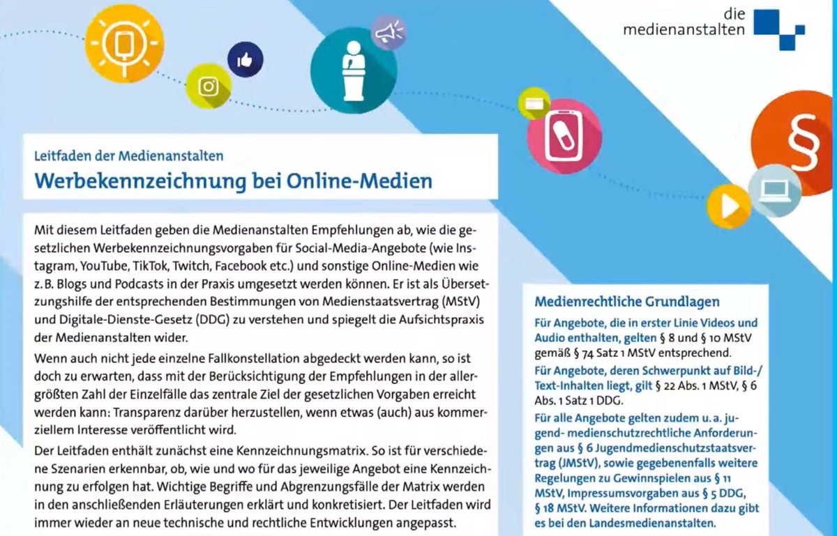 Was ist politische Werbung, was bloße Meinung? Was darf ich bei Health-Claims sagen – und was nicht?
#Watchdog25 der Landesmedienanstalten gibt klare Antworten – mit Beispielen, Matrix-Updates &amp; Diskussion zu Influencer-Marketing. Hier gerne anschauen: die-medienanstalten.de/watchdog25