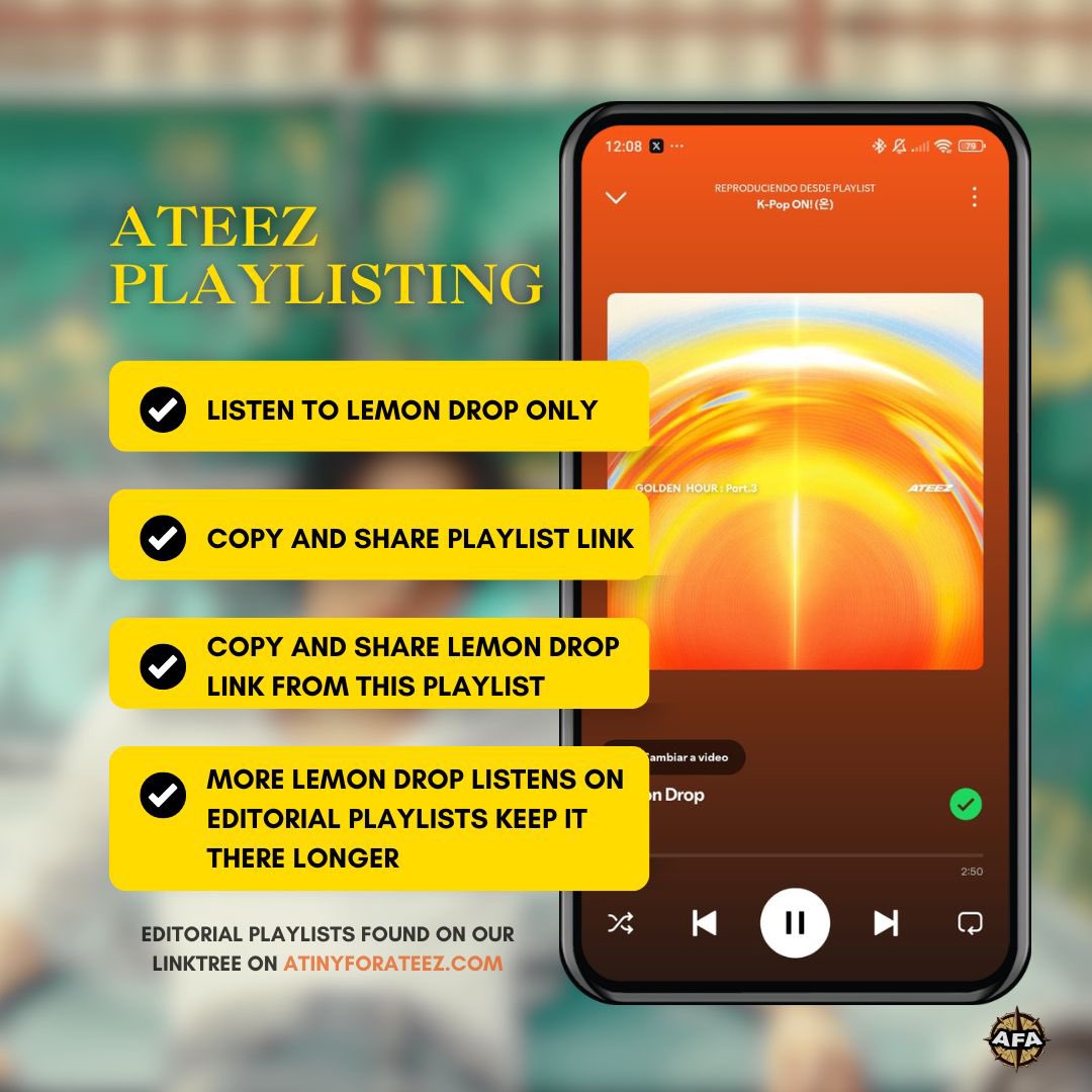 atiny_for_ateez's tweet photo. 🎧 | ATEEZ PLAYLIST ENGAGEMENT

ATINY! Make sure to engage with the playlists that ATEEZ gets added on.

More engagement can mean more opportunities = more playlists/listeners 🔥

Thread of playlist links below ⬇️

#LemonDrop
#ATEEZ #에이티즈
#GoldenHour_Part3 @ATEEZofficial https://t.co/5iqChN2r9o