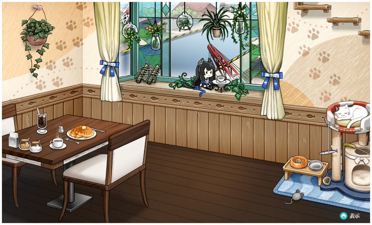 艦これ】2025年6月14日、特注家具職人（によるダイナミック割引）と家具コイン1万2222枚を使用し、梅雨の新家具『鎮守府猫の住処』を購入。先日の『猫の壁』と合わせ、執務室を模様替えしました。猫カフェ風な母港で、嫁艦の木曾さんと記念撮影  （※2～4枚目は背景のみ ...