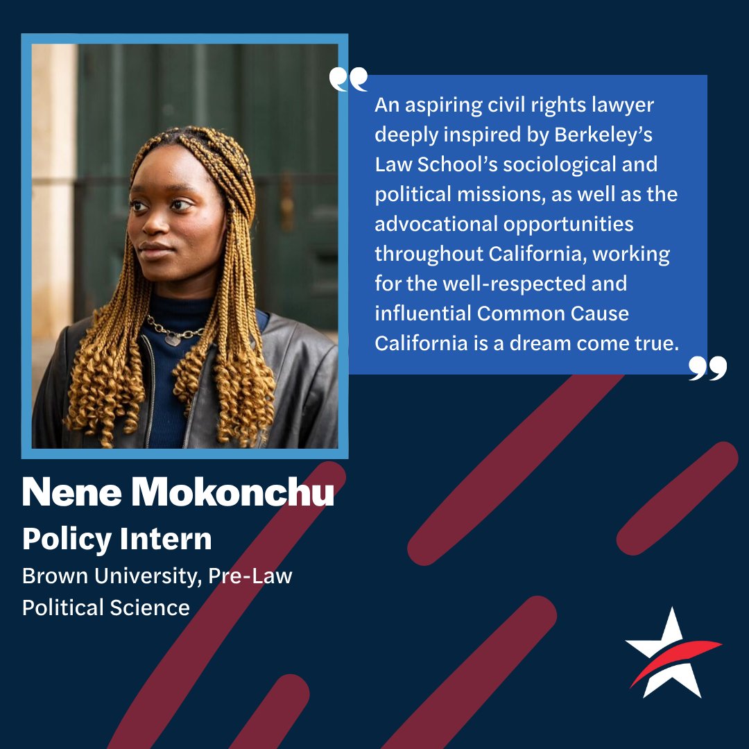 CACommonCause's tweet image. Democracies' next generation of leaders are here! Our intern program is filled with brilliant, driven young organizers — and we would love to introduce you to the team lighting the path forward.🗳️🎉