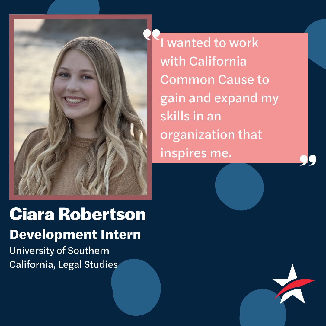 CACommonCause's tweet image. Democracies' next generation of leaders are here! Our intern program is filled with brilliant, driven young organizers — and we would love to introduce you to the team lighting the path forward.🗳️🎉