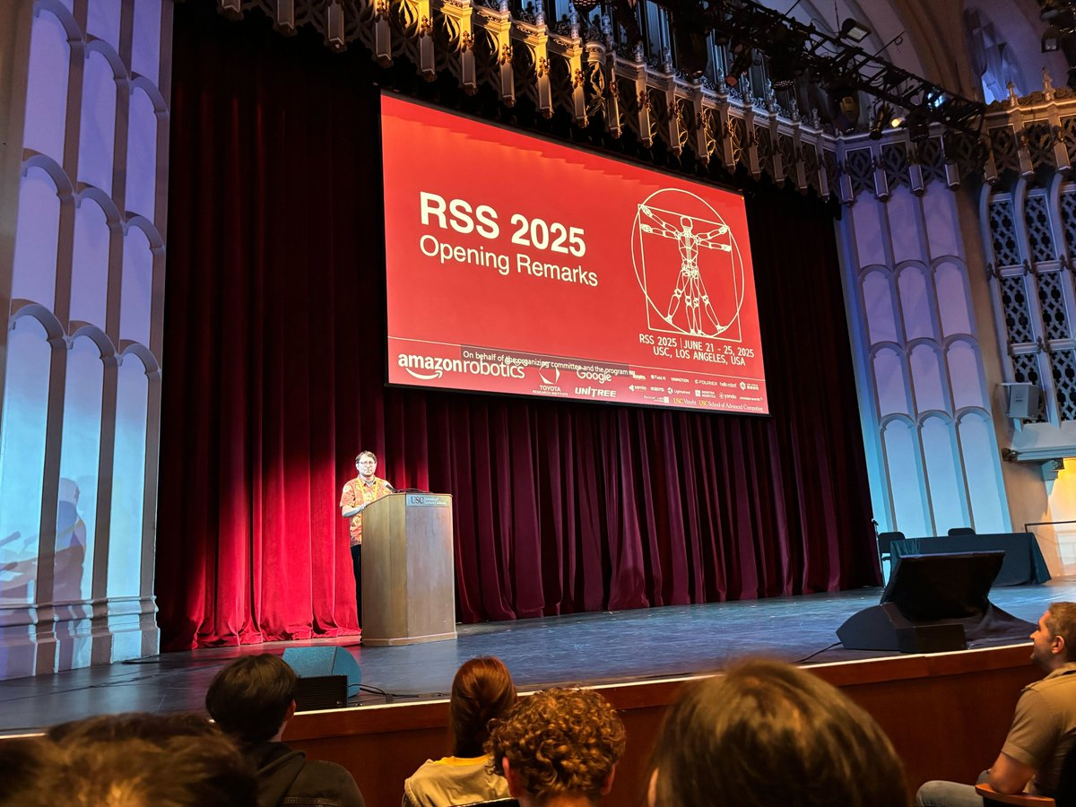 🎉RSS 2025 has officially started!

We kicked things off this morning with 15 exciting workshops, and a lively welcome reception.

Still to come today:

🤖 Technical Sessions
🎙️ Keynote 
🌙 RoboNights

Full schedule here: roboticsconference.org/program/overvi…

Enjoy the conference!