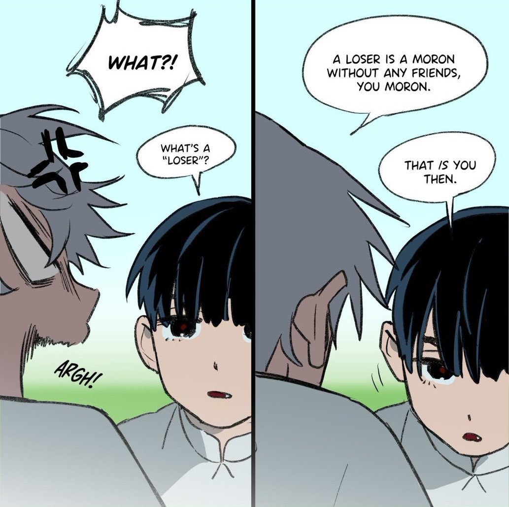 ivantill's miscommunication - a thread.

let's begin with till calling ivan a moron (바보) here, deliberately not saying that ivan has no friends, but ivan calling till a loser, meaning he thinks till doesn't have friends, which would include ivan not being his friend.
+