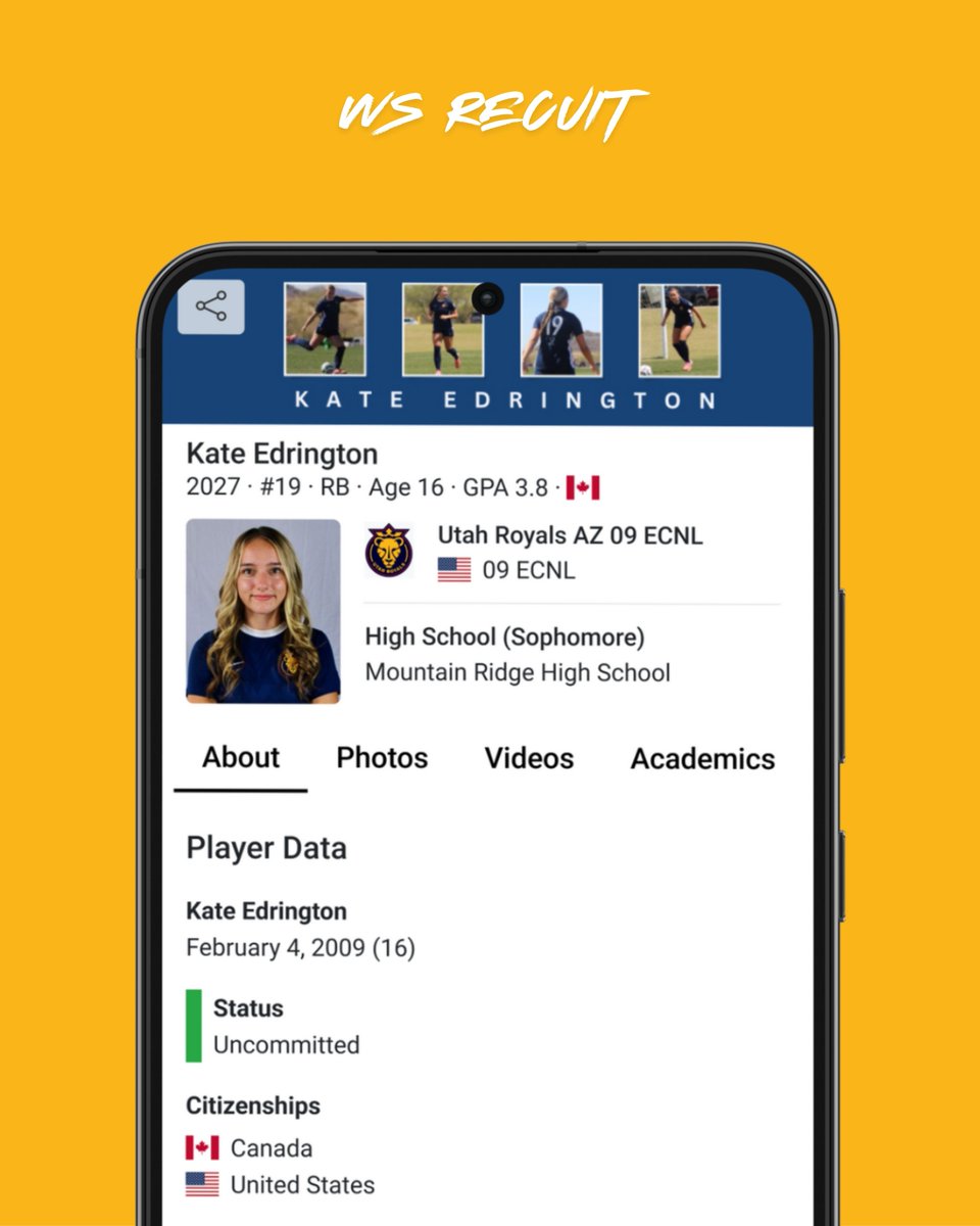 Internespo - College Soccer (@internespo) on Twitter photo 💥Player Spotlight: <a href="/KateEdrington/">Kate Edrington • 2027 ECNL</a>
⚽️ 2027 · Right Back
🏟️ @royalsfcaz
📍 Scottsdale, AZ
🔗 internespo.com/profile/kate-e…
Want to learn more? In our Guide you learn all about college soccer, the recruiting process, athletic and academic requirements, eligibility, scholarships, and 💥Player Spotlight: <a href="/KateEdrington/">Kate Edrington • 2027 ECNL</a>
⚽️ 2027 · Right Back
🏟️ @royalsfcaz
📍 Scottsdale, AZ
🔗 internespo.com/profile/kate-e…
Want to learn more? In our Guide you learn all about college soccer, the recruiting process, athletic and academic requirements, eligibility, scholarships, and