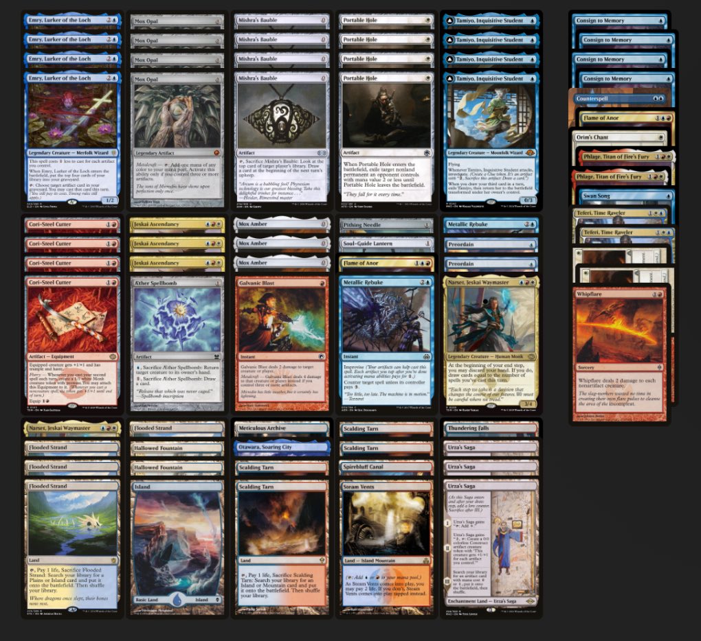 Kellen (@kellen_1035) on Twitter photo Won my Rcq with Jeskai ascendancy! List was great, some small differences to this cause of card availability but would register this exactly again.
Matchups:
Titan LWW
Red Belcher LWW
Kethis WW
ID
ID
Titan WW
Kethis (rematch) LWW
<a href="/fireshoes/">Robert Taylor🔥</a> Won my Rcq with Jeskai ascendancy! List was great, some small differences to this cause of card availability but would register this exactly again.
Matchups:
Titan LWW
Red Belcher LWW
Kethis WW
ID
ID
Titan WW
Kethis (rematch) LWW
<a href="/fireshoes/">Robert Taylor🔥</a>