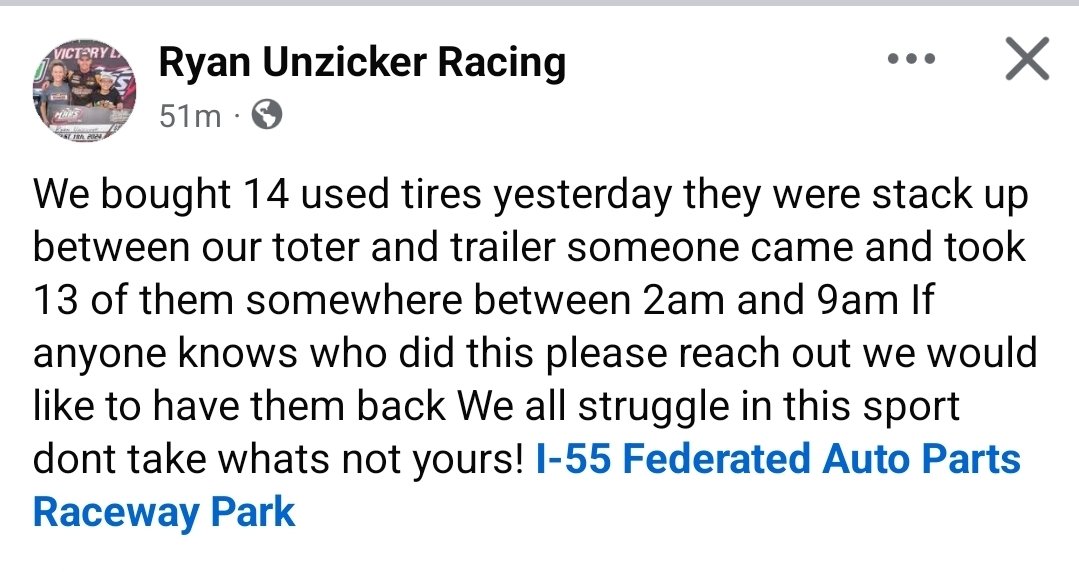 Ryan Unzicker is seeking a tire thief at I-55.
