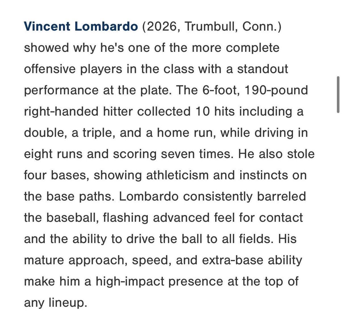 Thank you! <a href="/PG_Scouting/">Perfect Game Scout</a>