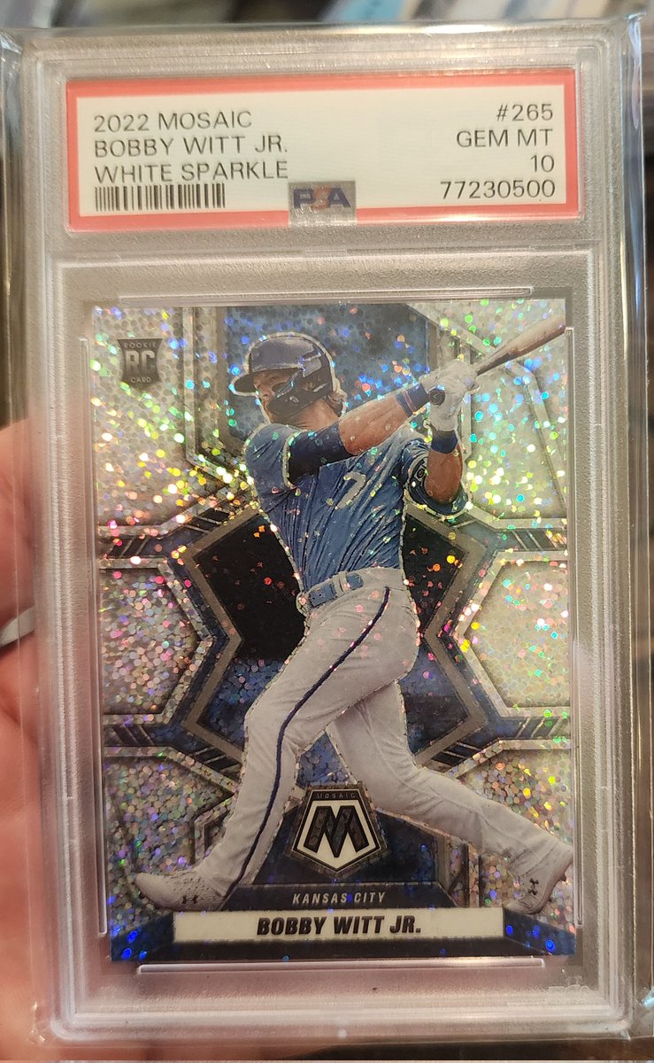 Bobby Witt Jr Mosaic White Sparkle Gem RC, $300
--------
$5 flat rate shipping, stacks over $50 ship free