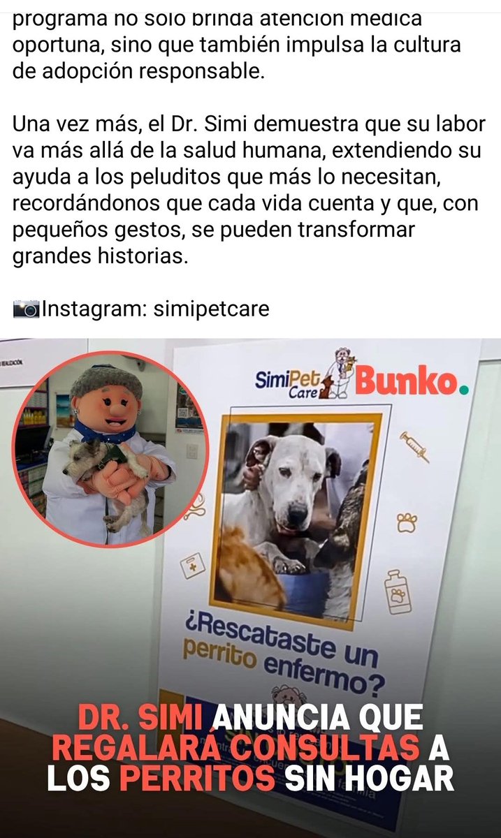 Gracias <a href="/drsimioficial/">Dr Simi ®</a>  una buena noticia para los perros sin hogar.