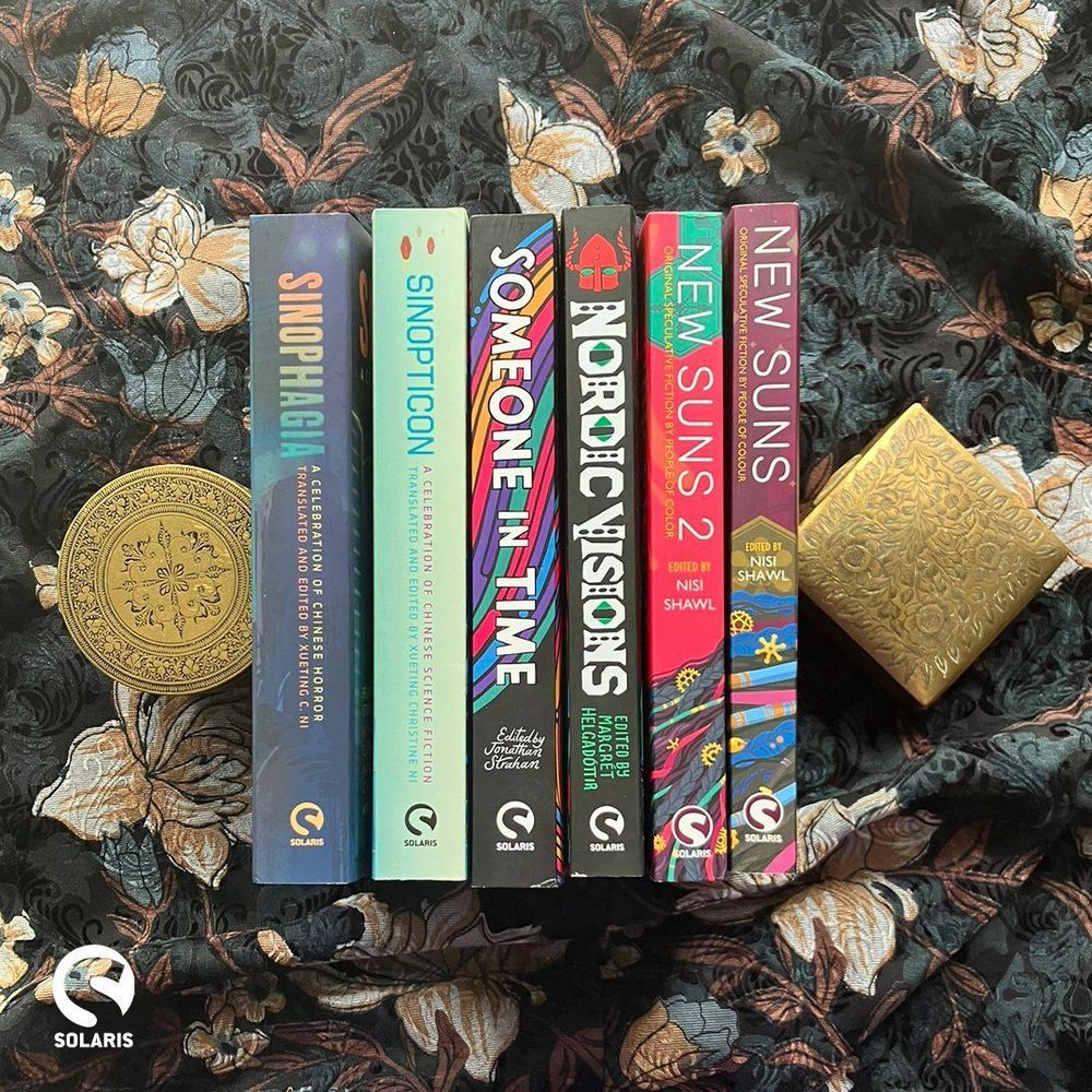 Solaris Books (@solarisbooks) on Twitter photo It's #summersolstice, so how about some short stories for the shortest night of the year?
Tales of time-crossed love, Chinese horror and sci-fi, Nordic Visions and futuristic tales from people of colour ed. by <a href="/JonathanStrahan/">Jonathan Strahan is mostly under blue skies.</a> <a href="/xuetingni/">Xueting C. Ni (she, ta)</a> <a href="/NisiShawl/">Nisi Shawl</a> & more! It's #summersolstice, so how about some short stories for the shortest night of the year?
Tales of time-crossed love, Chinese horror and sci-fi, Nordic Visions and futuristic tales from people of colour ed. by <a href="/JonathanStrahan/">Jonathan Strahan is mostly under blue skies.</a> <a href="/xuetingni/">Xueting C. Ni (she, ta)</a> <a href="/NisiShawl/">Nisi Shawl</a> & more!
