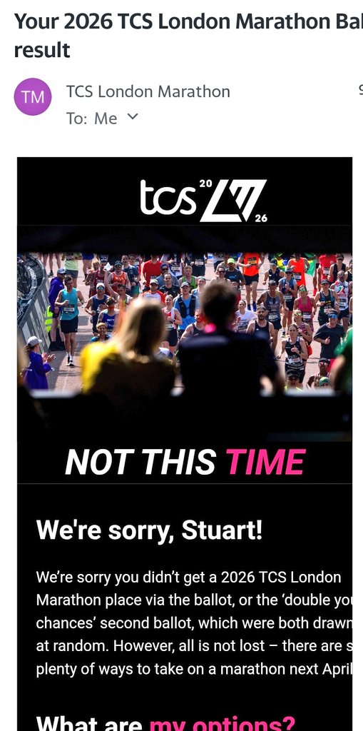 R_U_Stu's tweet photo. Gutted!
Well, it was worth a shot, was going to use this as my inspiration and drive to get a bit fitter... maybe next time! https://t.co/KVUWFCaawf