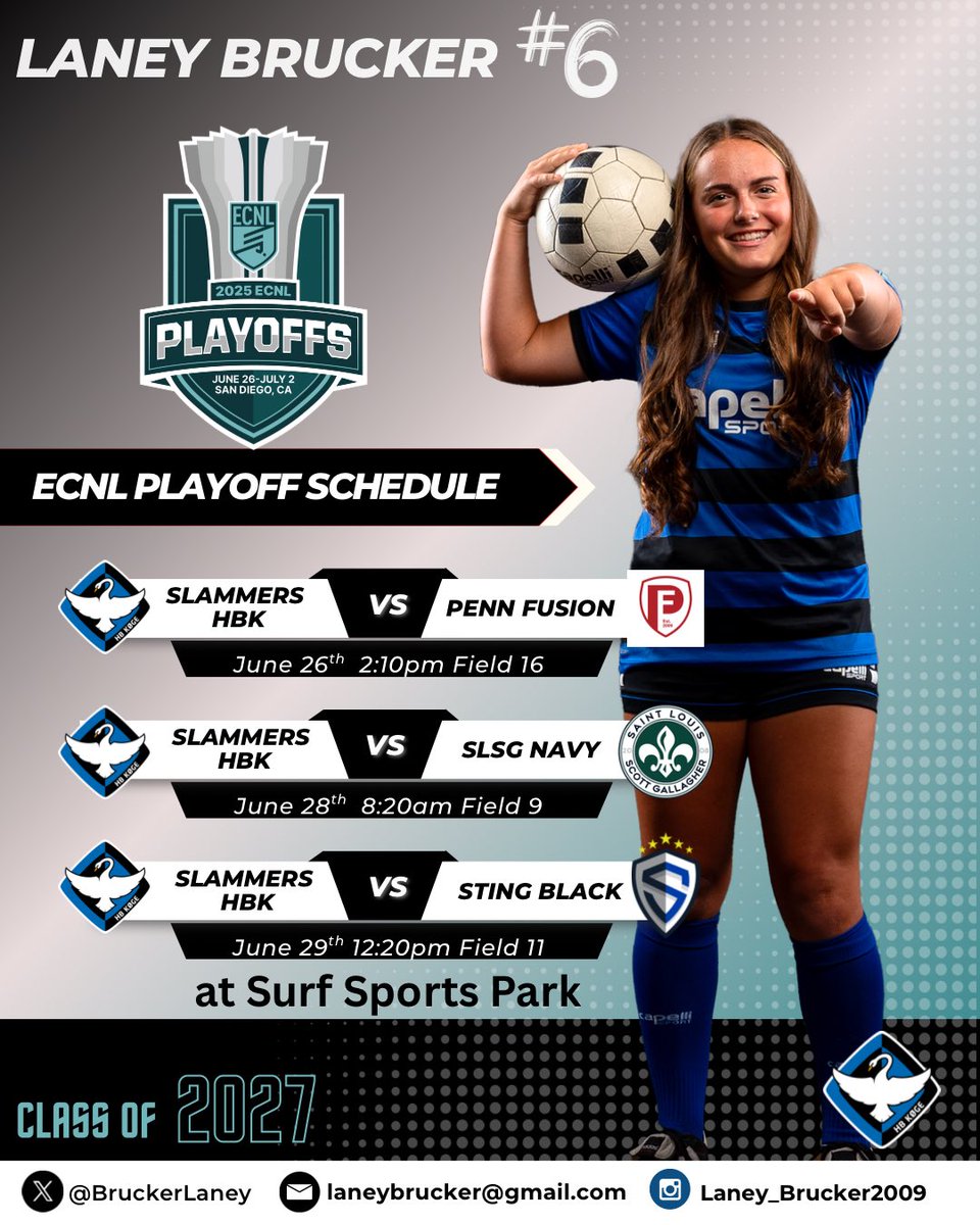 Best time of the year! Looking forward to <a href="/ECNLgirls/">ECNL Girls</a> Playoffs next weekend in SD with my HB Koge <a href="/slammersfc/">Slammers Futbol Club</a>’09 team. <a href="/ImYouthSoccer/">ECNL/GA/Recruiting/College Soccer</a> <a href="/TopDrawerSoccer/">TopDrawerSoccer</a> <a href="/ImCollegeSoccer/">College Soccer Truth ™</a>