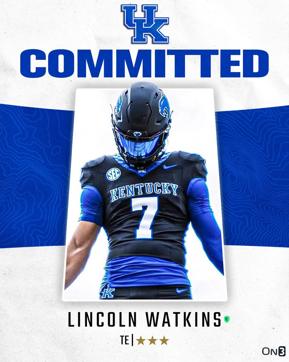 Kentucky is on the board at tight end. Another recruiting win in Michigan. 

More to come.

➡️on3.com/teams/kentucky…